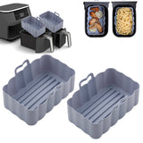 Factory Oem Reusable 2pcs Silicone Pot For Ninjas Dual Non-Stick Air Fryer Silicone Pot Liners Rectangle